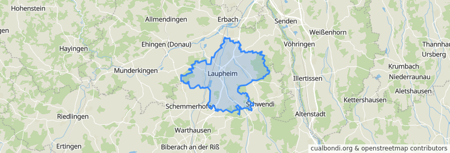 Mapa de ubicacion de Gemeindeverwaltungsverband Laupheim.