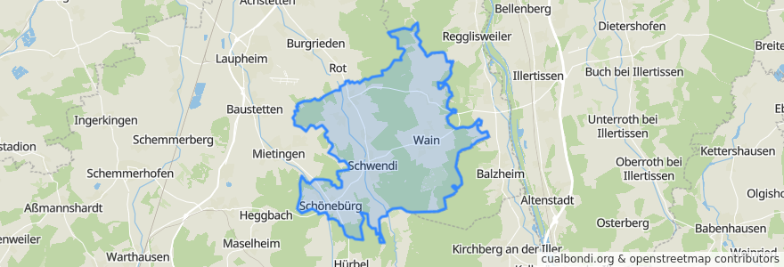 Mapa de ubicacion de Gemeindeverwaltungsverband Schwendi.