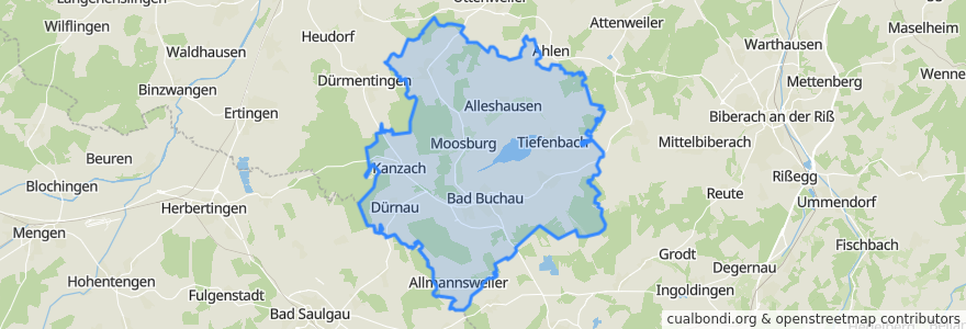 Mapa de ubicacion de Gemeindeverwaltungsverband Bad Buchau.