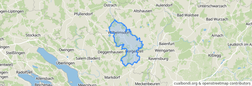 Mapa de ubicacion de Verwaltungsgemeinschaft Wilhelmsdorf.