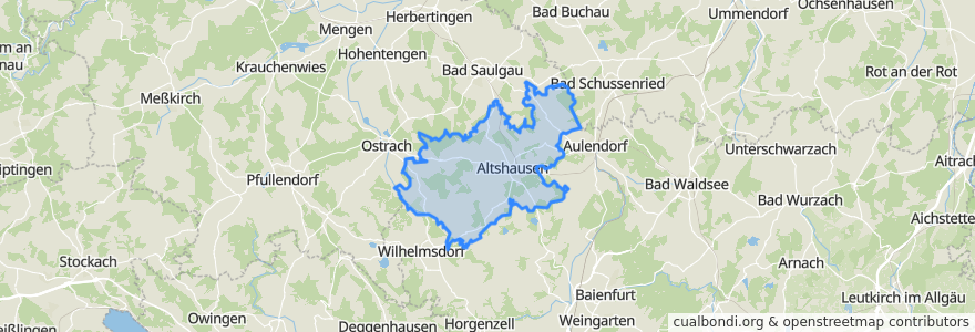 Mapa de ubicacion de Verwaltungsverband Altshausen.