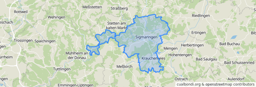 Mapa de ubicacion de Gemeindeverwaltungsverband Sigmaringen.