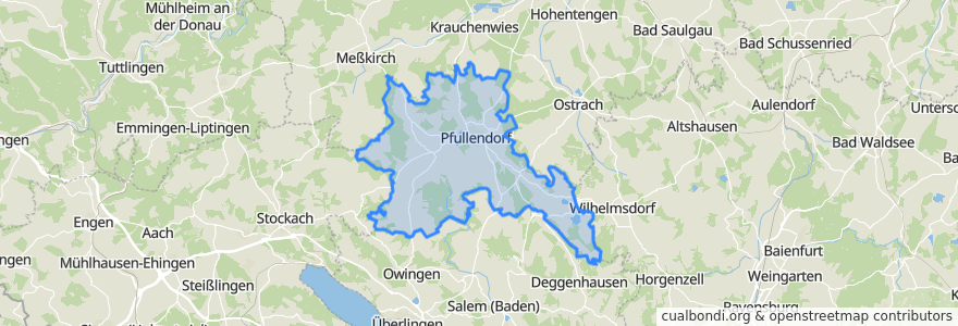 Mapa de ubicacion de Verwaltungsgemeinschaft Pfullendorf.