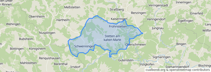 Mapa de ubicacion de Verwaltungsgemeinschaft Stetten am kalten Markt.