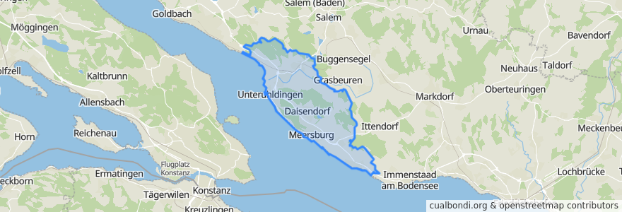 Mapa de ubicacion de Verwaltungsverband Meersburg.