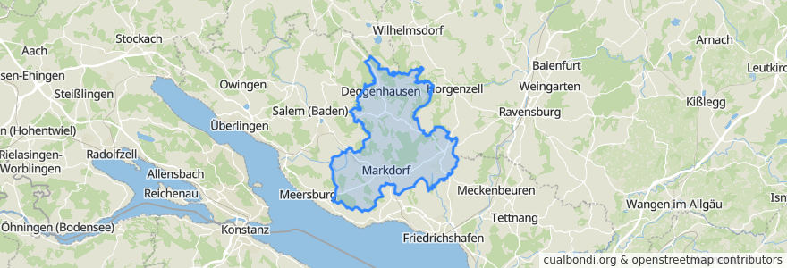 Mapa de ubicacion de Verwaltungsverband Markdorf.