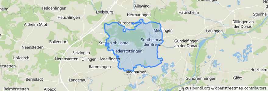 Mapa de ubicacion de GVV Sontheim-Niederstotzingen.