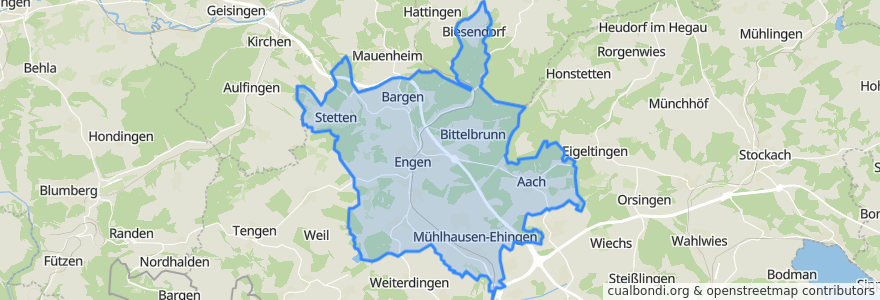 Mapa de ubicacion de Verwaltungsgemeinschaft Engen.