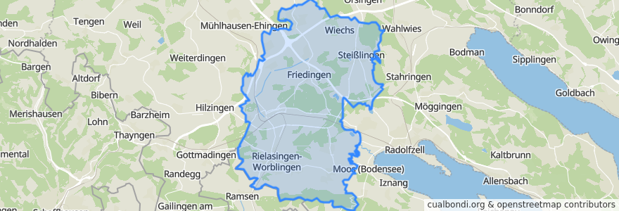 Mapa de ubicacion de Verwaltungsgemeinschaft Singen (Hohentwiel).