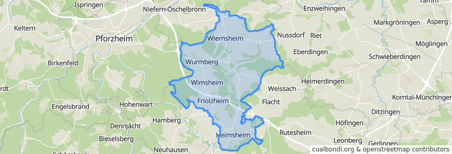 Mapa de ubicacion de Verwaltungsverband Heckengäu.