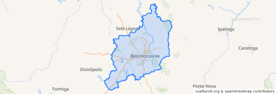 Mapa de ubicacion de Região Metropolitana de Belo Horizonte.