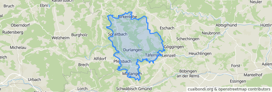 Mapa de ubicacion de Verwaltungsverband Schwäbischer Wald.