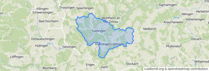 Mapa de ubicacion de Verwaltungsgemeinschaft Tuttlingen.