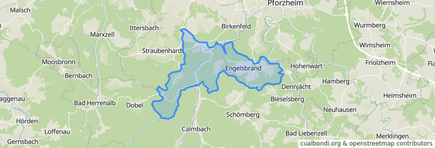 Mapa de ubicacion de Verwaltungsgemeinschaft Neuenbürg.