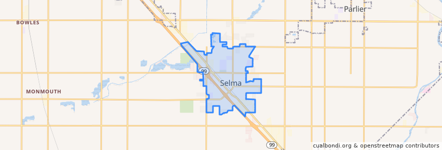 Mapa de ubicacion de Selma.