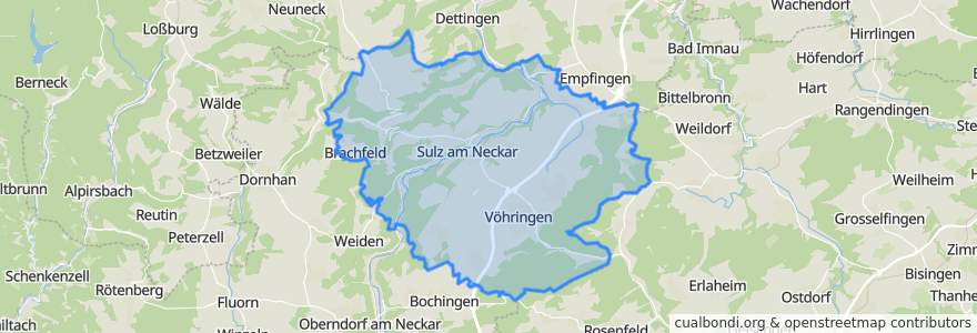 Mapa de ubicacion de Verwaltungsgemeinschaft Sulz am Neckar.