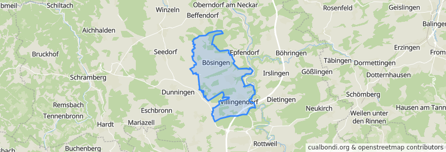 Mapa de ubicacion de Verwaltungsverband Villingendorf.