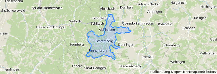 Mapa de ubicacion de Verwaltungsgemeinschaft Schramberg.