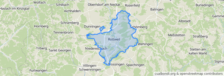 Mapa de ubicacion de Verwaltungsgemeinschaft Rottweil.