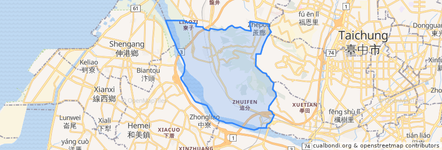 Mapa de ubicacion de 大肚區.