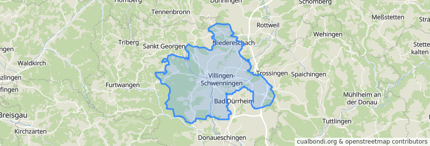 Mapa de ubicacion de Verwaltungsgemeinschaft Villingen-Schwenningen.