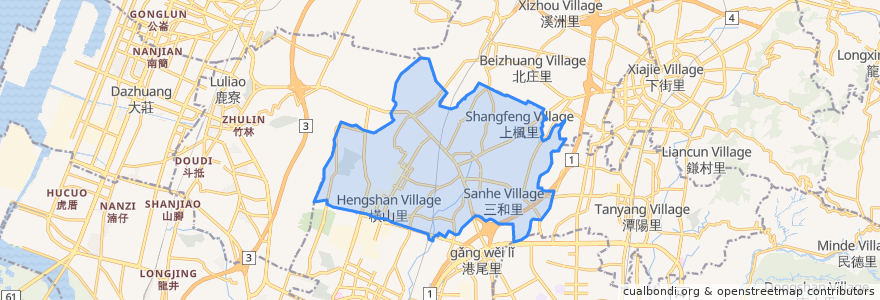 Mapa de ubicacion de 大雅區.