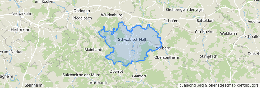 Mapa de ubicacion de Verwaltungsgemeinschaft Schwäbisch Hall.