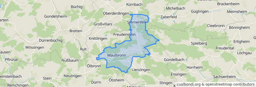 Mapa de ubicacion de Verwaltungsgemeinschaft Maulbronn.