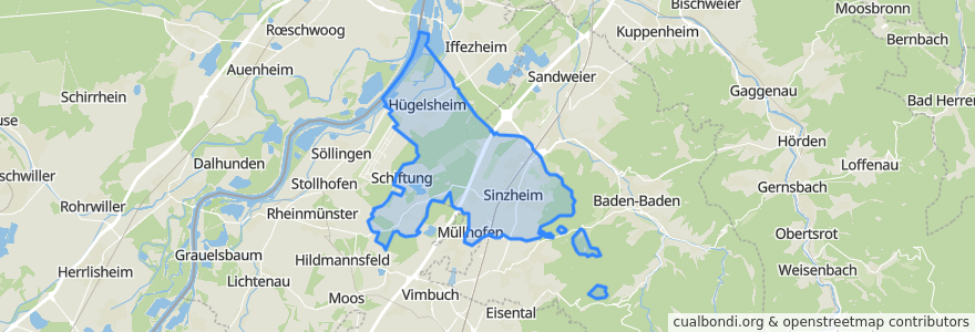 Mapa de ubicacion de Vereinbarte Verwaltungsgemeinschaft Sinzheim.