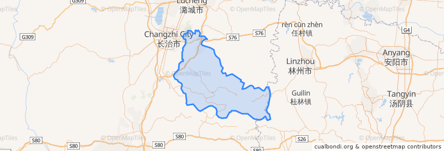 Mapa de ubicacion de 壶关县.