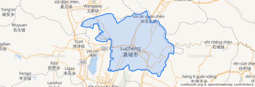 Mapa de ubicacion de 潞城区.