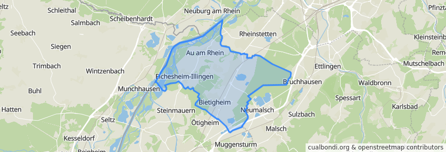 Mapa de ubicacion de Verwaltungsverband Durmersheim.