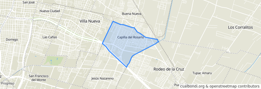 Mapa de ubicacion de Distrito Capilla del Rosario.