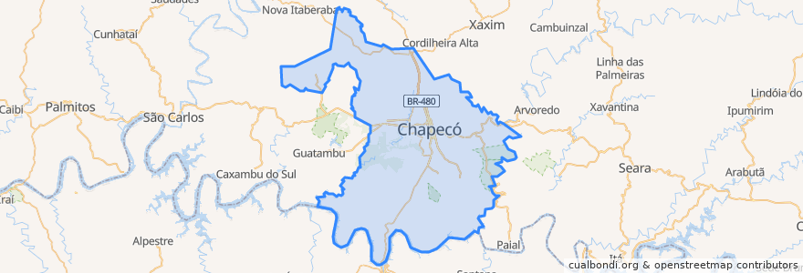 Mapa de ubicacion de Chapecó.