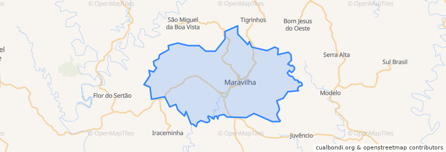 Mapa de ubicacion de Maravilha.