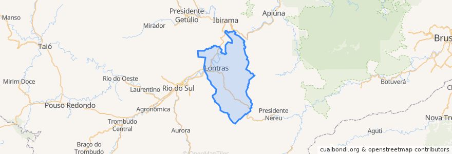 Mapa de ubicacion de Lontras.