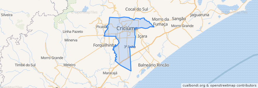 Mapa de ubicacion de Criciúma.