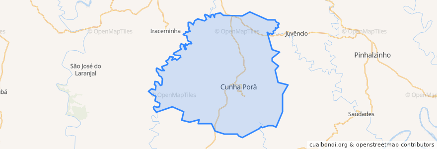 Mapa de ubicacion de Cunha Porã.