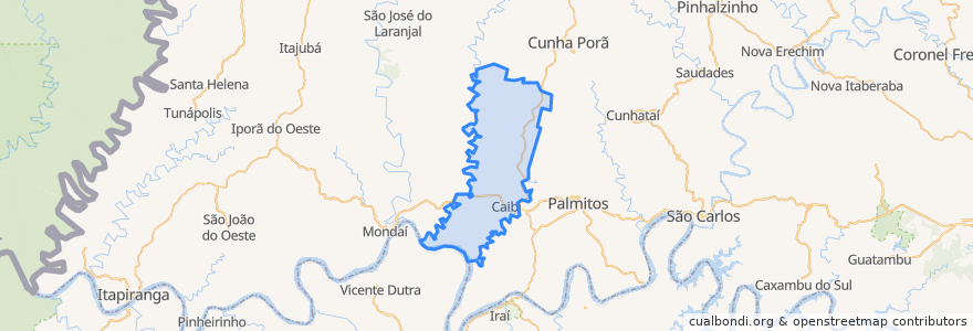 Mapa de ubicacion de Caibi.