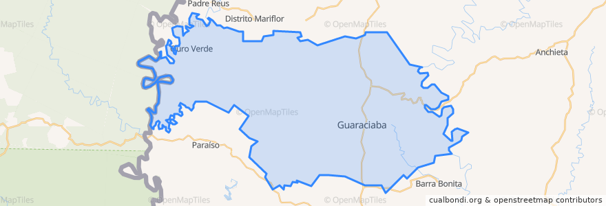 Mapa de ubicacion de Guaraciaba.