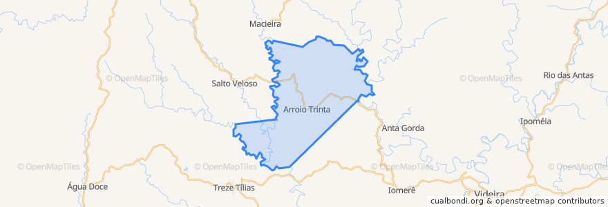 Mapa de ubicacion de Arroio Trinta.