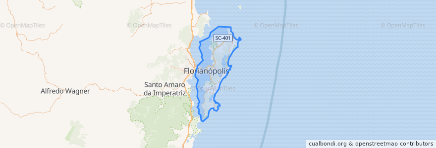 Mapa de ubicacion de Florianópolis.