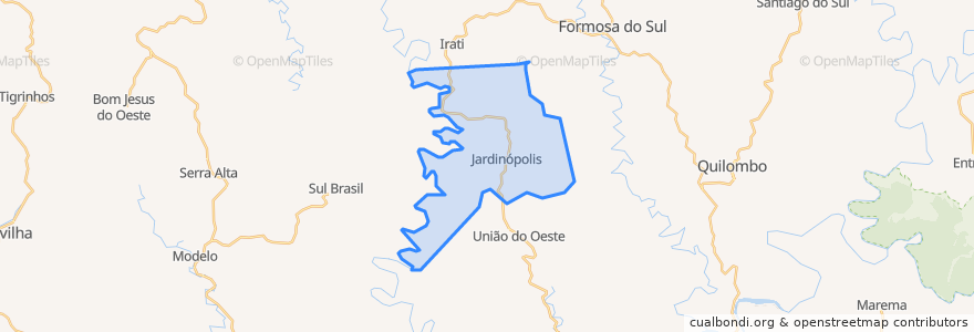 Mapa de ubicacion de Jardinópolis.