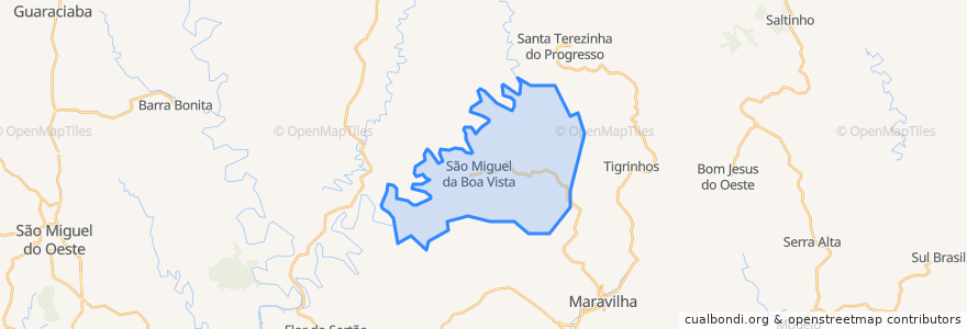 Mapa de ubicacion de São Miguel da Boa Vista.