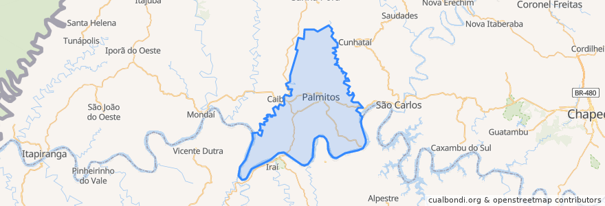 Mapa de ubicacion de Palmitos.