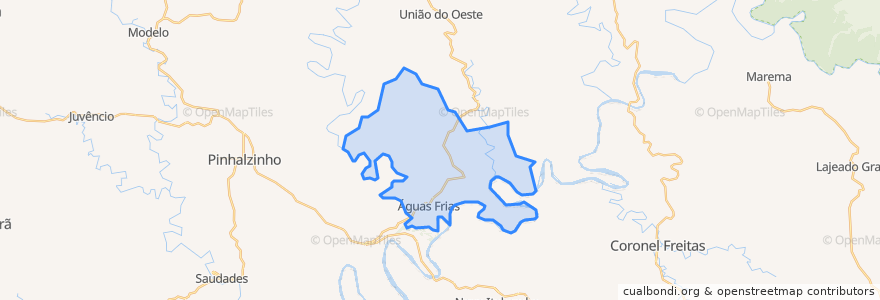 Mapa de ubicacion de Águas Frias.