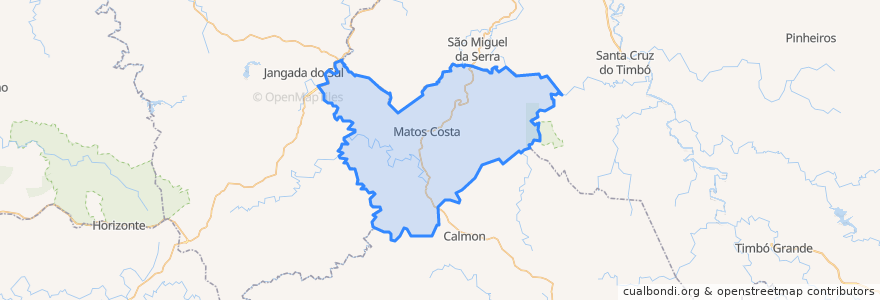 Mapa de ubicacion de Matos Costa.