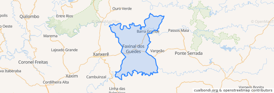 Mapa de ubicacion de Faxinal dos Guedes.