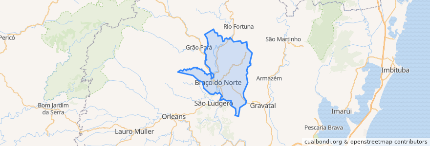 Mapa de ubicacion de Braço do Norte.