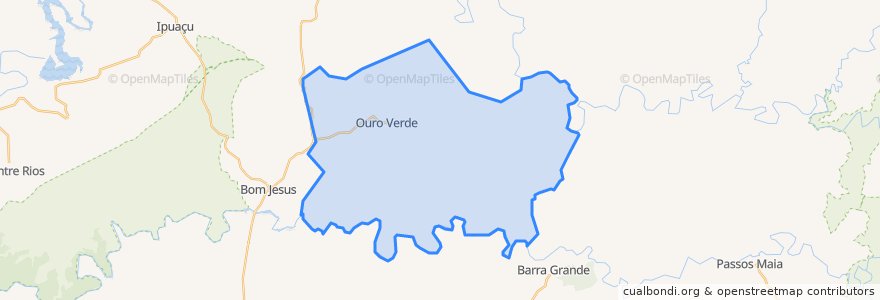 Mapa de ubicacion de Ouro Verde.